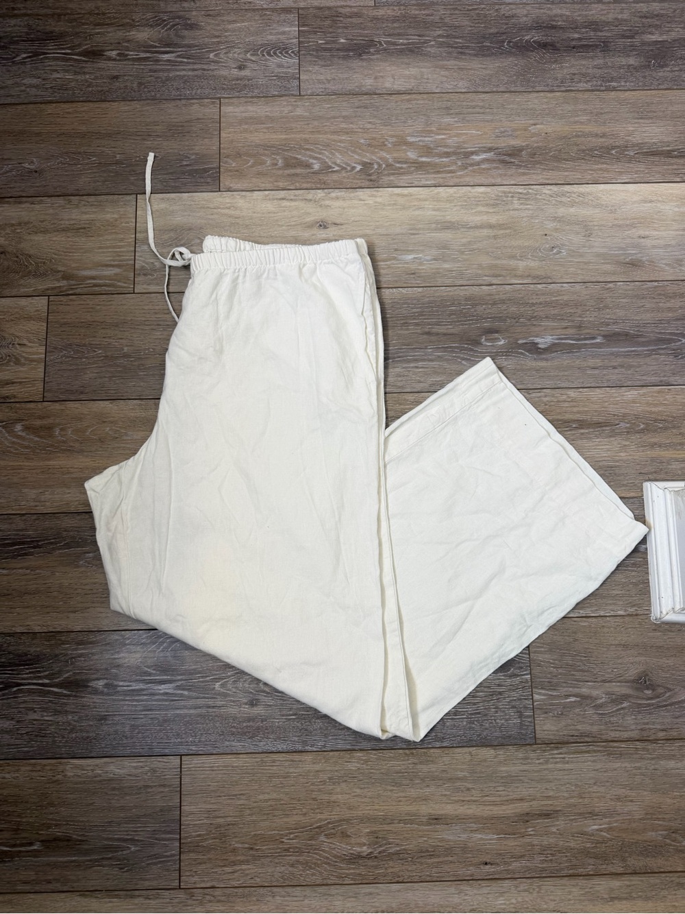 a new day Wide-Leg Drawstring Pants in Cream